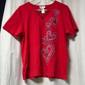 Alfred Dunner Heart Design Tshirt